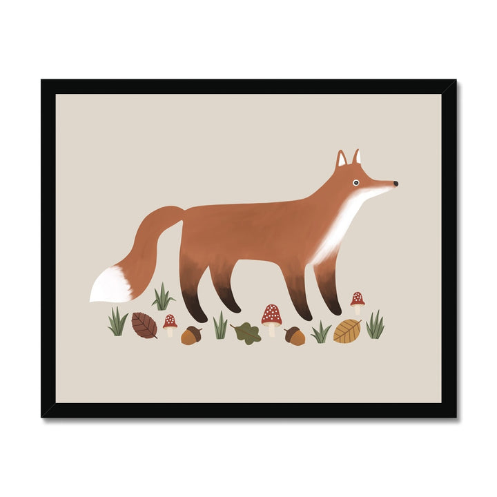 Fox in stone / Framed Print