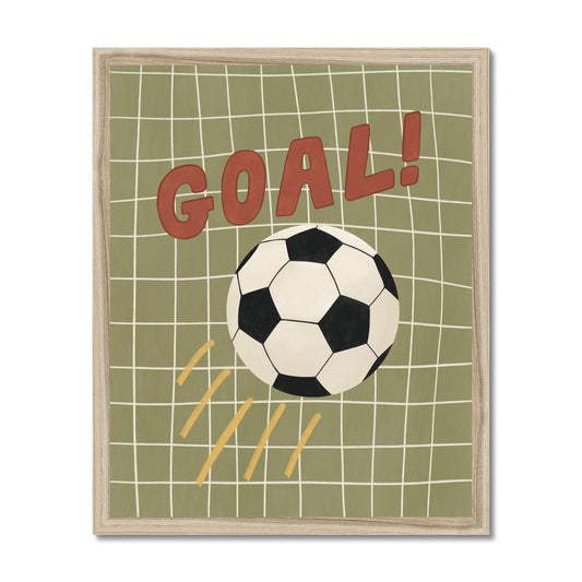 Goal in green / Framed Print