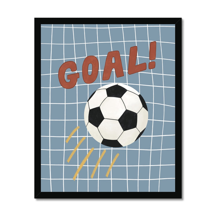 Goal in blue / Framed Print