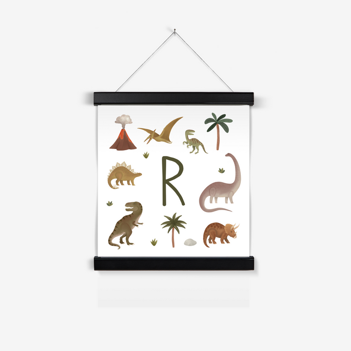 Personalised Dinosaur in white / Print with Hanger