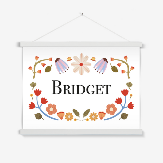 Personalised Floral Name / Print with Hanger