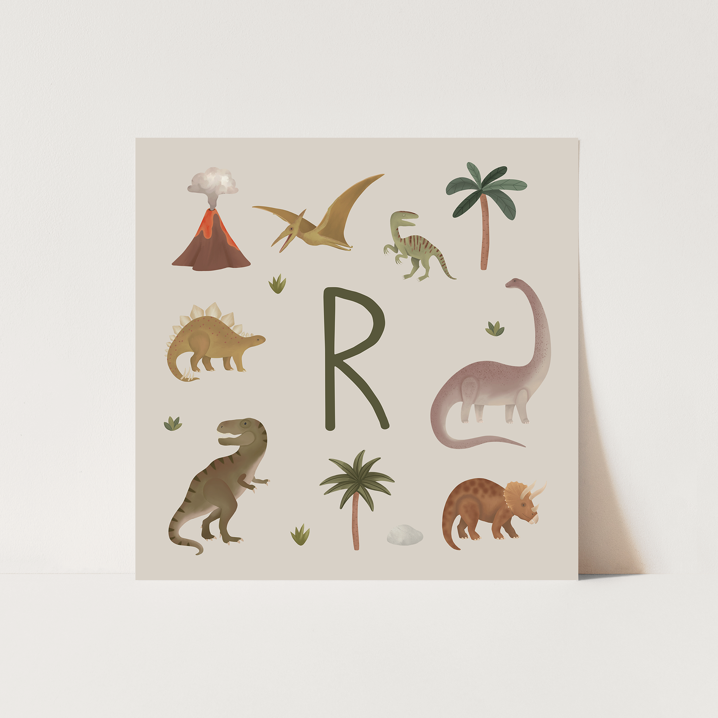 Personalised Dinosaur in stone / Fine Art Print