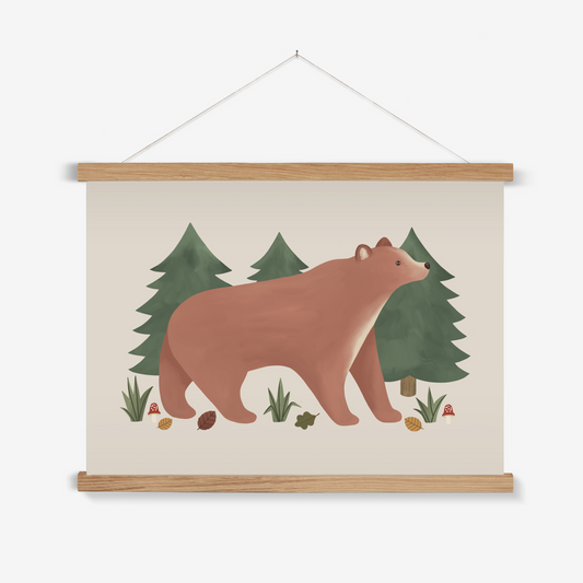 Bear in stone / Print with Hanger