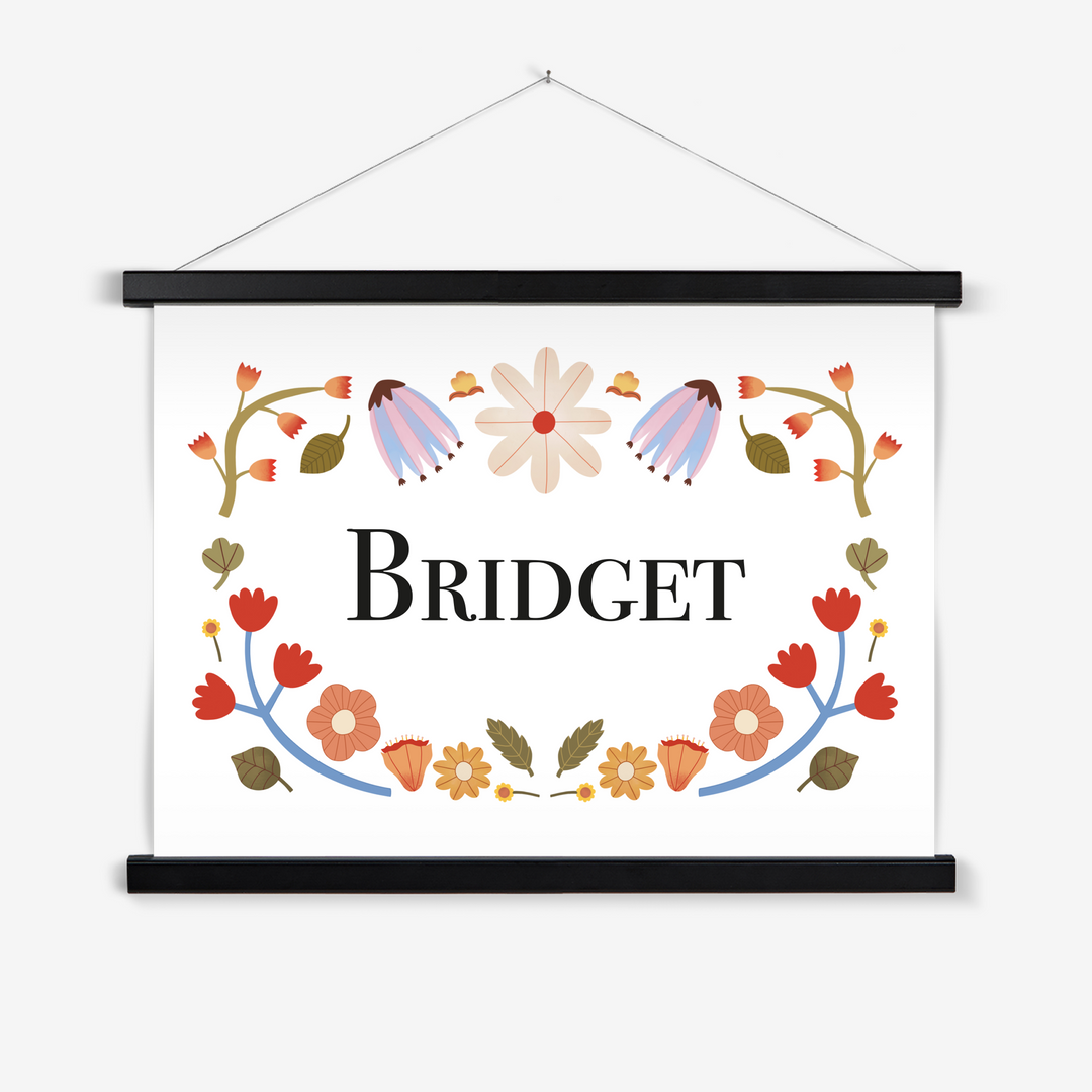 Personalised Floral Name / Print with Hanger