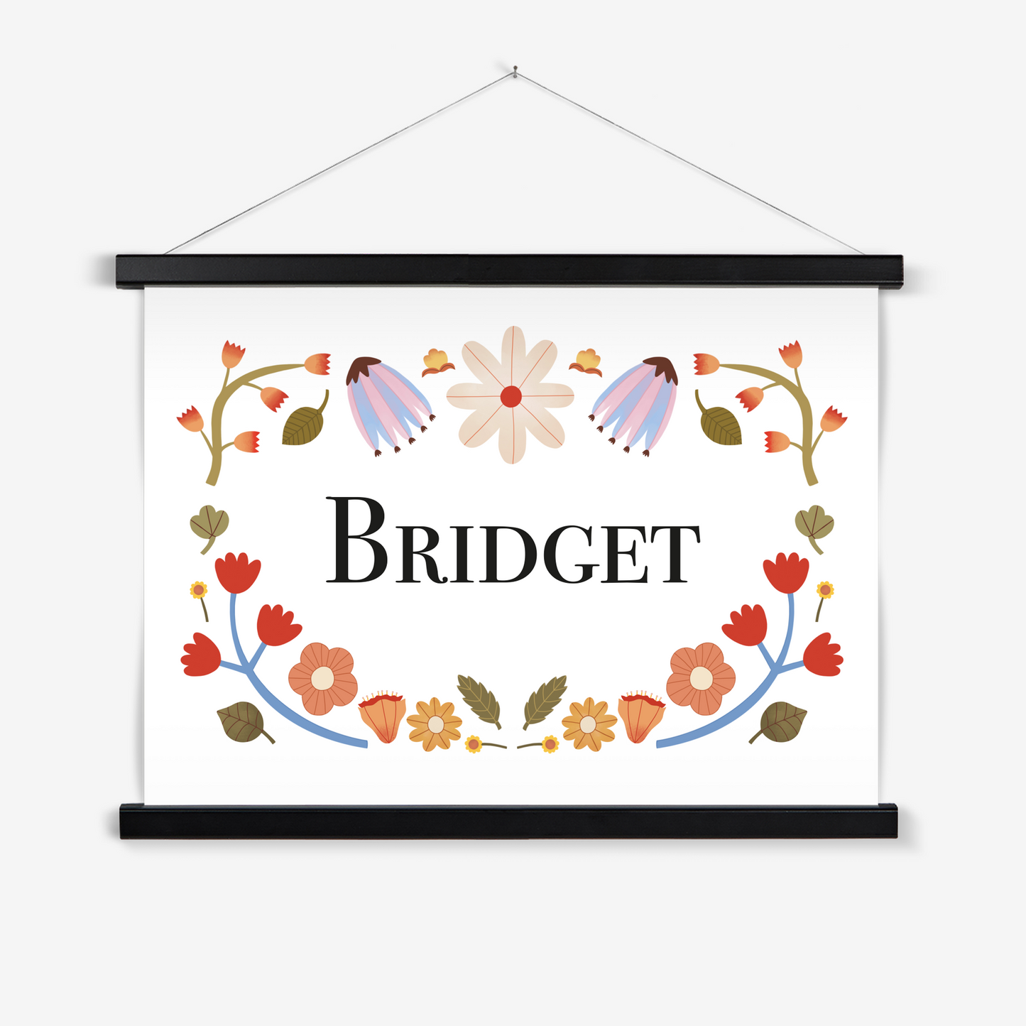Personalised Floral Name / Print with Hanger