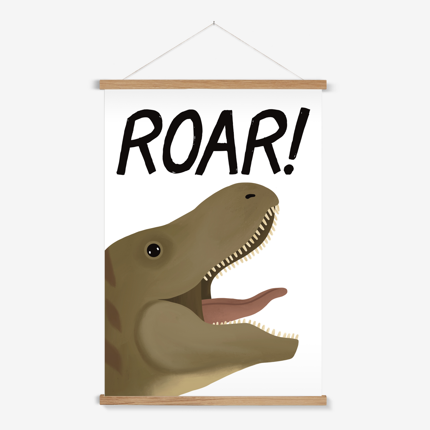 Roar Dinosaur in white / Print with Hanger