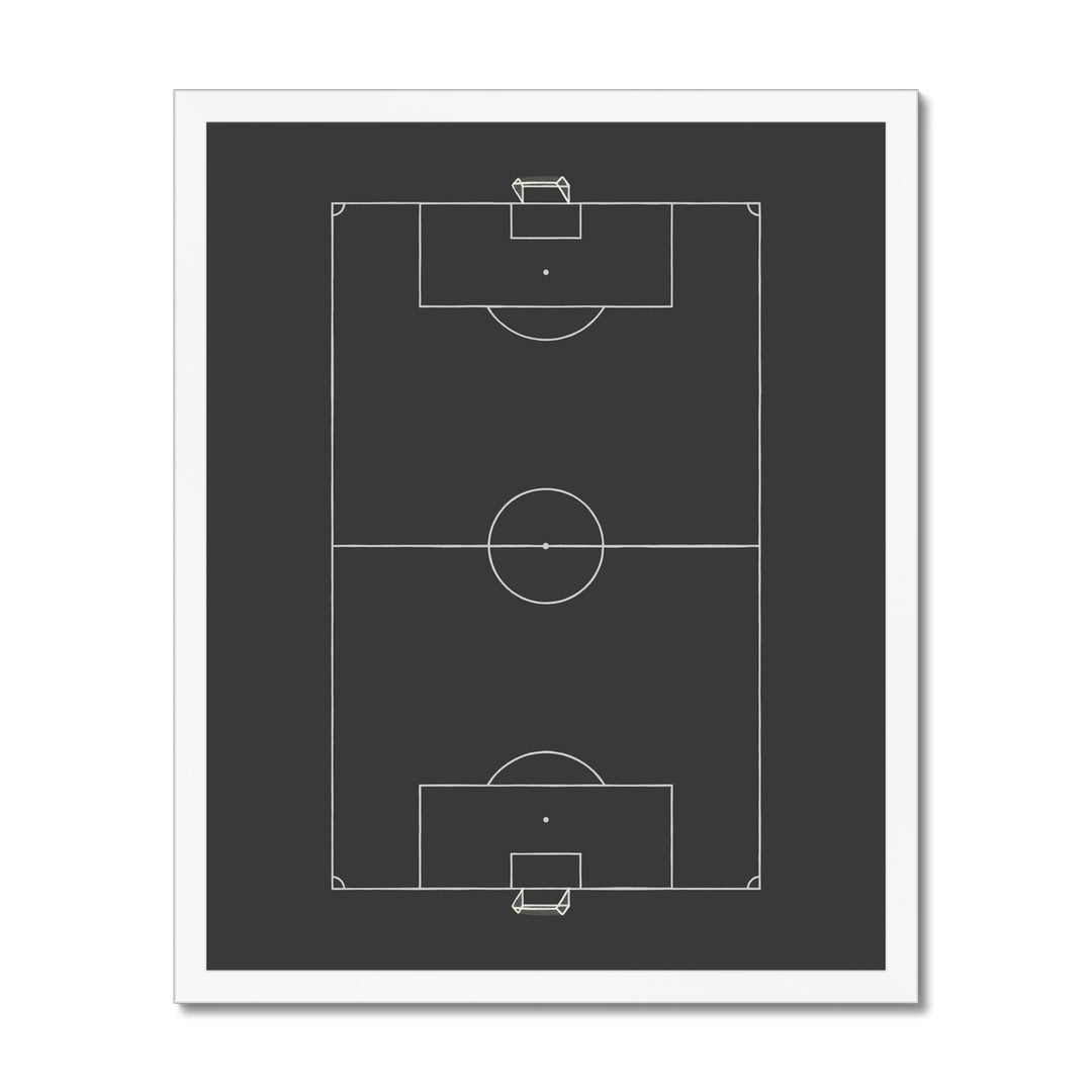 Football pitch in black / Framed Print