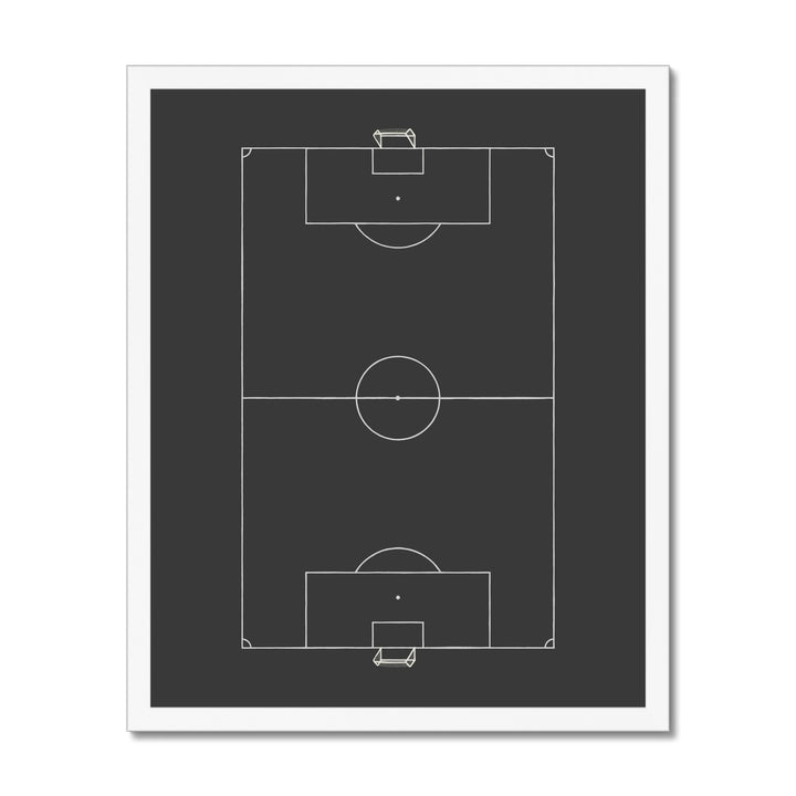 Football pitch in black / Framed Print