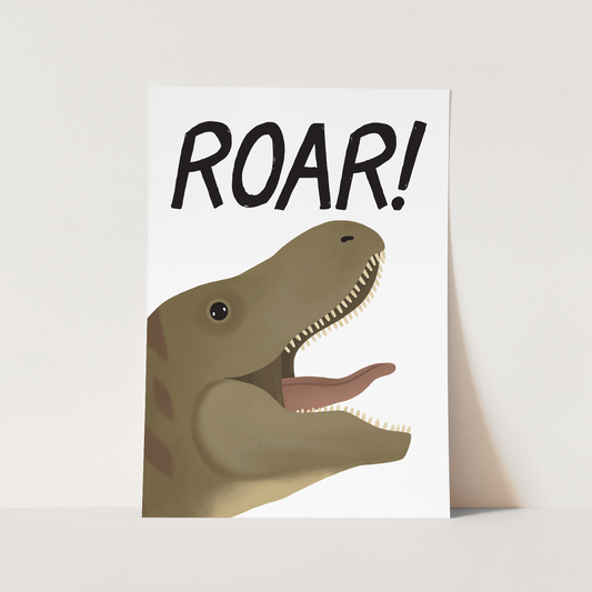 Roar Dinosaur in white / Fine Art Print